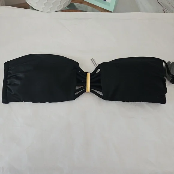 NWT Victoria Secret Black Strappy Bikini Set Top Size M Bottoms size S - Picture 4 of 17